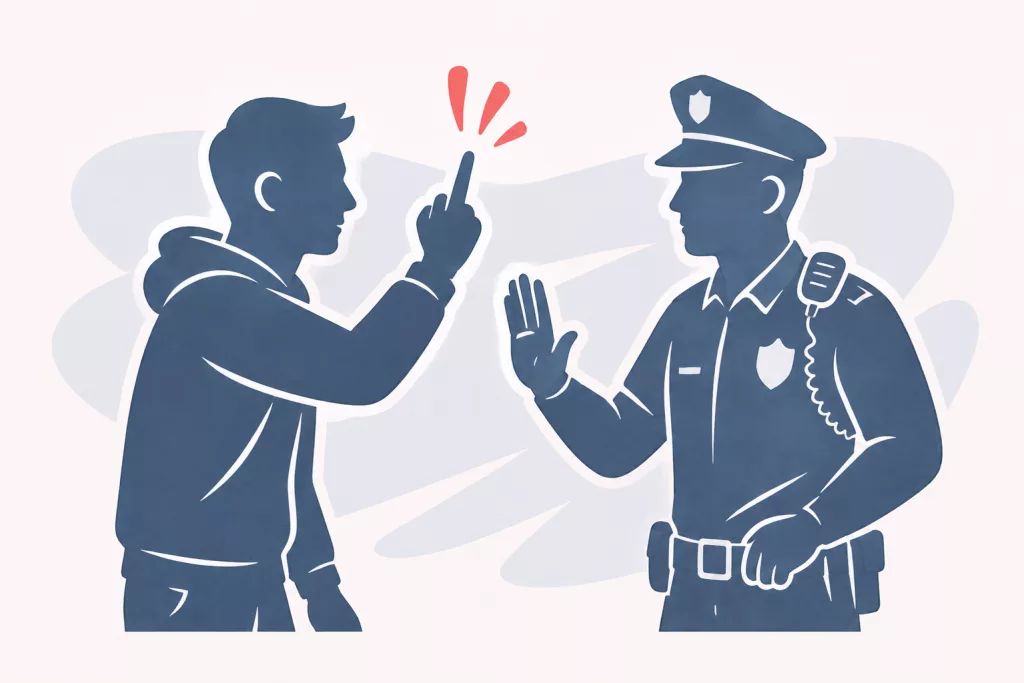Mittelfinger gegen Polizeibeamte – Beleidigung (§ 185 StGB)